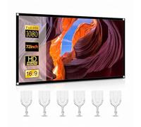 60-150 Inch Portable Foldable HD Projection Screen 16:9 Polyester Wrinkle Resistant for Indoor Outdoor Cinema (70 Inch)