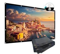 60-200 Inch Outdoor Projector Screen, Foldable Washable Wrinkle-Free Black Backing 16:9 4K HD Movie Screen for Home Theater Backyard Party Camping(200in(443x249cm))