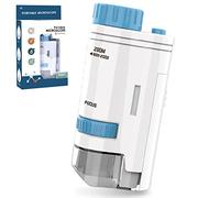 60-200x Pocket Microscope Electric Mini Microscopes with LED Light Portable High Definition Children Microscope with 12pcs Specimen Handheld Microscopes Kit for Kids Adults Science Lab Education