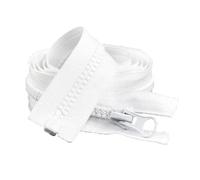 60-300cm 5# Resin Zipper for Sewing Long Open-End Zippers with Single/Double Sliders Tent Coat Clothes Zip Repair Accessories,White-Single,60cm