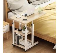60*40*68CM Height Adjustable Mobile Table Overbed Desk with Shelf