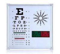 60 * 60cm Eye Chart, Visual Acuity Testing Tool with Remote Control, Includes Blindfold and Conductor's Baton for eye Examinations in Doctors' Offices, Schools and Homes