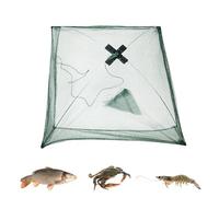 60×60cm Foldable Fishing Net Trap, Collapsible Crab Trap for Minnow,Anti - Escape Crab Shrimp Fish Bait Trap with Quick Release,Green