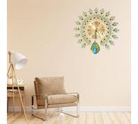 60*60Cm Metal Big Peacock Wall Clock Modern Farmhouse Kitchen Battery Operated Clock Wall Decoration Home Decor For Bedrooms Dining Rooms Living Rooms Cafes Study Rooms Foyers Stores Kitchens Etc
