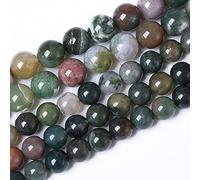 60-65pcs 6mm Natural Indian Agate Gemstone Beads Smooth Round Loose Spacer Beads for Jewelry Making DIY Bracelet Necklace 15" Strand