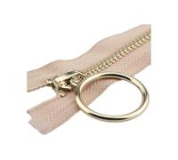 60/70/80/90/100/120/150cm Metal Zipper, 5#, Open-End Auto Lock, Circle for Sewing, Clothing Rose Gold Zipper