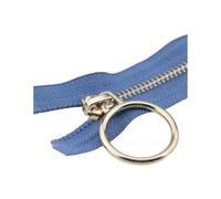 60/70/80/90/100/120/150cm Metal Zipper, 5#, Open-End Auto Lock, Circle for Sewing, Clothing Rose Gold Zipper