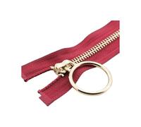 60/70/80/90/100/120/150cm Metal Zipper, 5#, Open-End Auto Lock, Circle for Sewing, Clothing Rose Gold Zipper