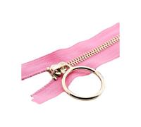 60/70/80/90/100/120/150cm Metal Zipper, 5#, Open-End Auto Lock, Circle for Sewing, Clothing Rose Gold Zipper