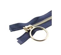 60/70/80/90/100/120/150cm Metal Zipper, 5#, Open-End Auto Lock, Circle for Sewing, Clothing Rose Gold Zipper