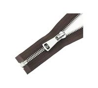 60/70/80/90/100/120/150cm Metal Zipper, 5#, Platinum Open-End, Auto Lock Zippers, for Sewing Clothing