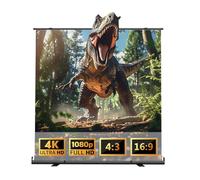 60 72 80 84 100 inch Manual Retractable Projection Screen, Floor Pull Up Scissor Backed Movie Screen for Home Theate Outdoor Indoor(80 inch)