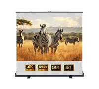 60 72 80 92 inch Manual Floor Pull Up Scissor Backed Projector Screen, 4:3 16:9 4K HD Mobile Movie Screen for Outdoor Indoor(72 Inch)