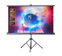 60 72 84 100 inch Manual Pull Up Projection Screen with Tripod Stand, 4K Ultra HD Movie Screen for Outdoor Theater Home Backyard(100 Inch)