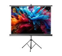 60 72 84 100 inch Projector Screen and Stand, Manual Pull Up 4K HD Screen, Adjustable Screen Height for Indoor Outdoor(100 Inch)