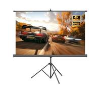 60/72/84/100inch Portable Outdoor Projection Screen, Manual Pull Up Retractable Movie Screen with Tripod for Backyard Movie Night(60 Inch)