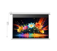 60" 72" 84" Motorized Projector Screen, Indoor Projector Screen with Dual-Side Power Supply for Office Home Theater Movie Video Game(84"(16:9))