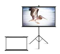 60/72 Inch Floor Standing Fold-Out Rollup Display with Tripod - 4:3/16:9 Adjustable for Home Theater Backyard Party Movie