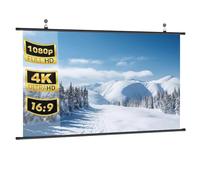 60/72 inch Projector Screen Manual Pull Down, 16:9 4K HD Indoor Outdoor Movie Screen, Retractable Video Screen for Home Office Party(72 inch)