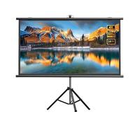 60 72 inch Wall Mounted Projection Screen with Tripod, 16:9 4K Ultra HD Manual Roll-Down Movie Screen for Home Theate Outdoor(72 (16:9))