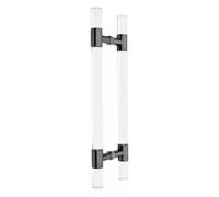 60/80/100/120/150/180 Cm Long Acrylic Clear Push Pull Door Handle, Double Sided Sliding Shower Entry Door Handle, with Fitting, for Home Office Bathroom (Color : Black, S