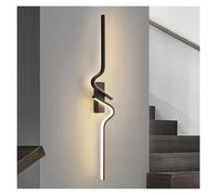 60/80/100Cm Black Long Strip Led Wall Lamp for Corridor Study Room Bedroom Bedside Minimalist Ac85-265V Indoor Lighting Fixture,Simple,Neutral Light100Cm/Tricolor Light/60Cm