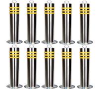 60 80 Cm Removable Bollard Post with Lock, Heavy Duty Traffic Delineator Post with Base, Steel Safety Bollards for Parking Lot/Driving Training(10pack,H80cm/31.5in)