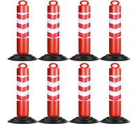 60 80 Cm Removable Bollard Post with Lock, Heavy Duty Traffic Delineator Post with Base, Steel Safety Bollards for Parking Lot/Driving Training(8pack,H80cm/31.5in)