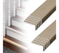 60 90 120 150 180 Cm Self Adhesive Stair Edge Protector, L-Shaped Aluminum Staircase Nosing Marginal Trim, Wood Grain Stair Edge Protection Easy Cuttable(C-10 pcs,L W H 130CM x 20mm x 7mm)