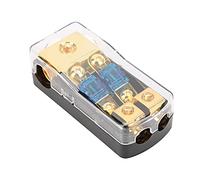 60 A Copper Ground Power Distribution Block for Car Audio, 1 In 2 Way Out Splitter with Built In Holder for Safe and Effective Power Distribution