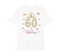 60 and Fabulous, 60 Years Old Women, 60th Birthday T-Shirt, Men's Big and Tall, White, 4X Tall