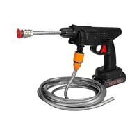 60 Bar 1500W Cordless High Pressure Car Washer Rechargeable Electric Water Foam Machine compatible with Battery B Black