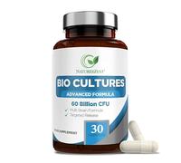 60 Billion CFU Bio Cultures Probiotics with Prebiotics 30 Capsules Multi Strain Advanced Formula for Men and Women by Natures Zest
