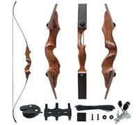 60" Black Hunter Takedown Archery Recurve Bow Set For Adults Youth And Beginners Technical Wood Riser And Laminated Bow Limbs 20-45lbs For Archery Practice Hunting Competition Right Hand (40 lbs)