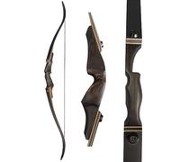 60" Black Hunter Takedown Recurve Bow 20-60 Lbs Traditional Wood Right Handed Bow American Hunting Longbow for Hunting Target Practice (Black Brown, 60 Lbs)