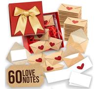 60 Blank Note Cards And Envelopes - Mini Envelopes With Blank Cards, Tiny Valentines Day Card, Little Love Notes For Him, Her, Wife, Husband - Cute Birthday, Christmas Gifts For Girlfriend Boyfriend