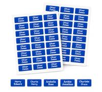 60 Blue Personalised Stickers No Iron Stick On Labels Just Peel and Stick