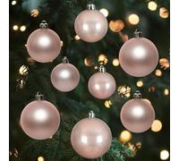 60 blush pink christmas baubles - round decorations - christmas tree hanging ornament - 4cm 40mm 5cm 50mm 6cm 60mm baubles - matt & gloss finish - tree wreath garland decorations.