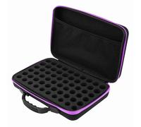 60 Bottles EVA Essential Oils Organizer, Hard Shell Essential Oils Carrying Case Shock Proof Perfume Case Holder Traveling Bag with Foam Insert for 5ml 10ml 15ml Bottles (Purple)