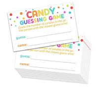 60 Candy Guessing Game Cards - Guess How Many in the Jar Game Tickets-Baby Shower Party Collection
