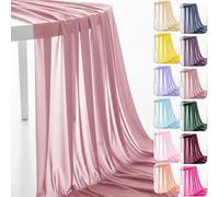 60" Chiffon Fabric by The Yard Pre-Cut Sheer Fabric for Wedding Arch Draping Fabric Party Backdrop Decoration Ceiling Decor (Dusty Rose, 10 Yard)