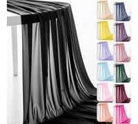 60" Chiffon Fabric by The Yard Pre-Cut Sheer Fabric for Wedding Arch Draping Fabric Party Backdrop Decoration Ceiling Decor (Black, 5 Yards)
