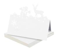 60 Christmas Snowman Elk Place Cards Foldable with Snowman Elk Patterns Hollow Seat Cards Greeting Card Table Number Card Suitable for Wedding Christmas Birthday Party Decorations
