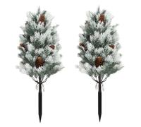 60 cm Artificial Cedar Topiary Ball Trees, Set of 2 Faux Cypress Plants UV Resistant Artificial Pine Shrubs Fake Bushes for Outdoor Indoor Front Porch Garden