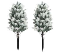 60 cm Artificial Cedar Topiary Ball Trees, Set of 2 Faux Cypress Plants UV Resistant Artificial Pine Shrubs Fake Bushes for Outdoor Indoor Front Porch Garden