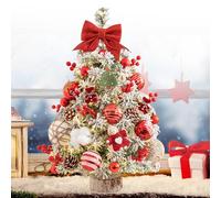 60 cm Artificial Christmas Tree with Lighting, Small Christmas Tree Decorated, Small Artificial Christmas Tree with Snow, Mini Christmas Tree with Light, Artificial Christmas Tree Small Decoration