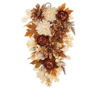60 cm Autumn Wreath Artificial Peony Flower Wreath Decoration Large with Pine Cones and Berries Autumn Wreath Pumpkin Decoration for Front Door, Walls, Windows, Fireplace, Table Autumn Decoration