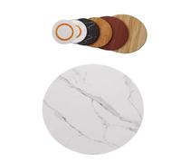 60 cm Solid Wood Turntable Round Serving Tray for Dining Table White Marble Centerpiece Rotating Plate for Flat s Perfect for Entertaining
