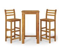 (60 cm table length 3 piece, bar chairs with backrest) vidaXL Solid Wood Acacia Garden Dining Set 120/60 cm 3/5/7 Piece Multi Models