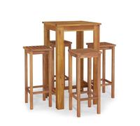 vidaXL 5 Piece Garden Dining Set Solid Wood Acacia, Brown